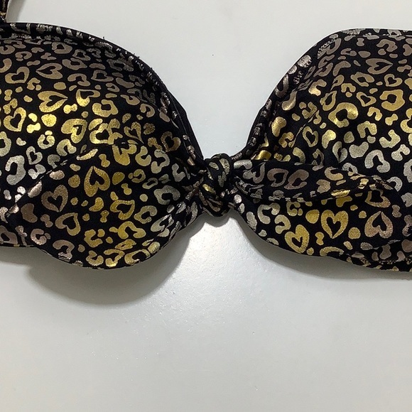 Victoria’s Secret bandeau metallic animal print bikini top size Medium EUC - Picture 10 of 11
